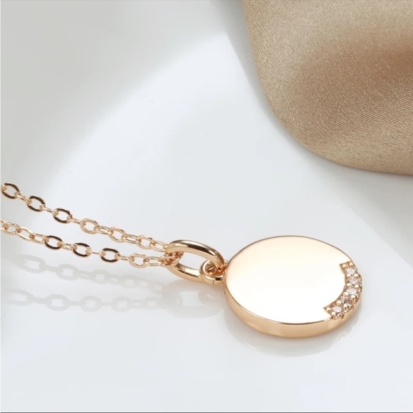 UNIQUE Micro Pave Inlay Round Drop Necklace - Picture 8 of 12